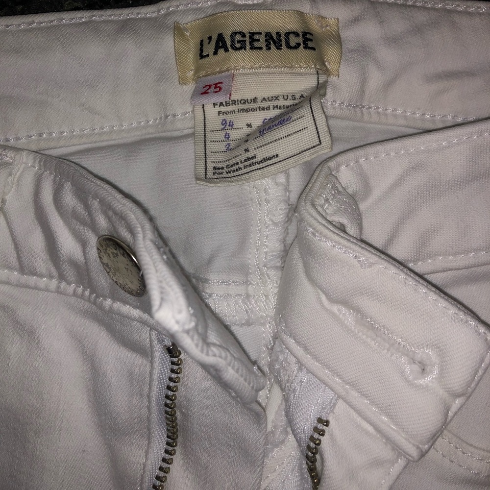 LAGENCE white jeans (second picture is cut off but full length jeans)